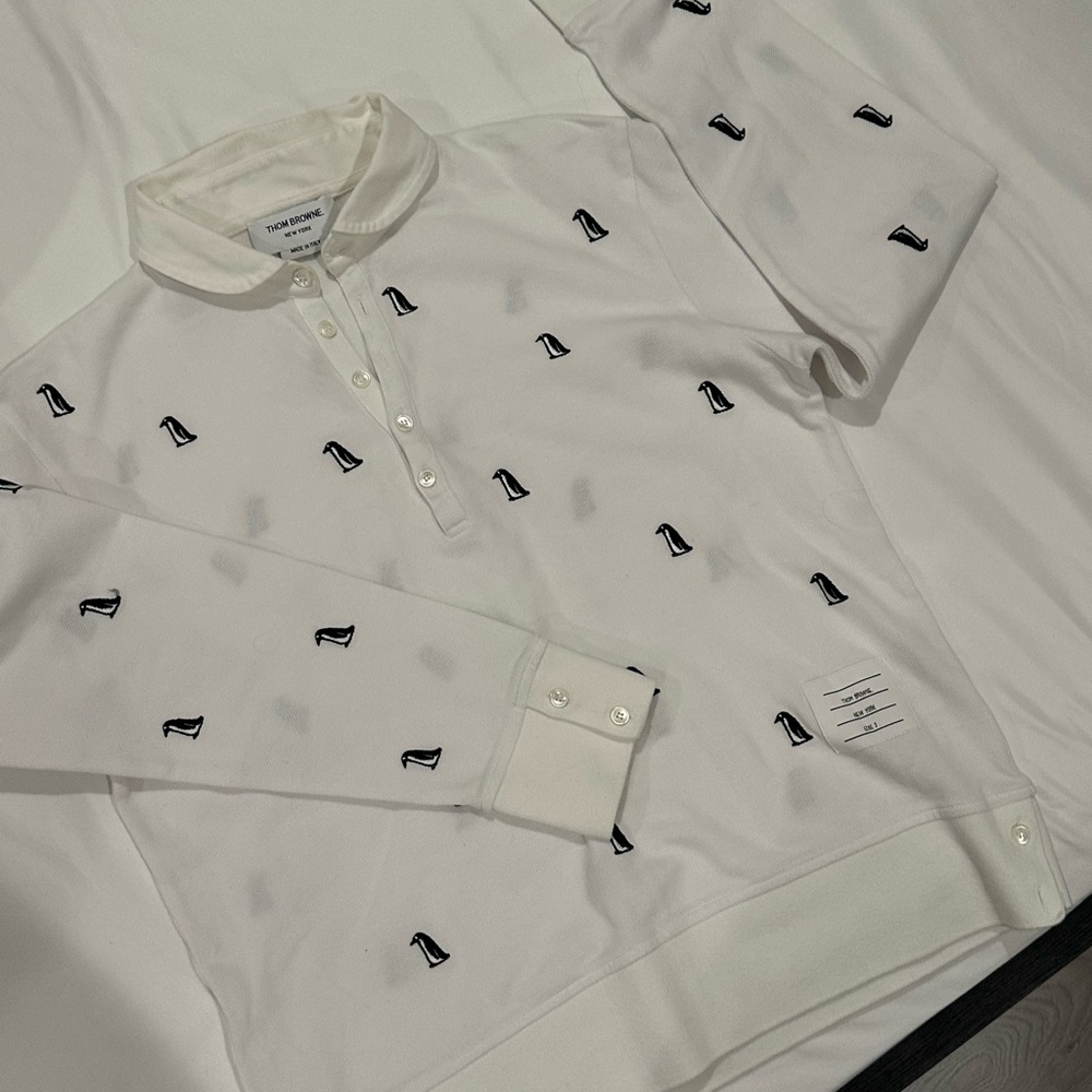Thom Browne white polo shirt